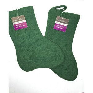 Dimensions 100% Wool Needle Felting Christmas Stocking Blank Set 2 Green NWT 10"